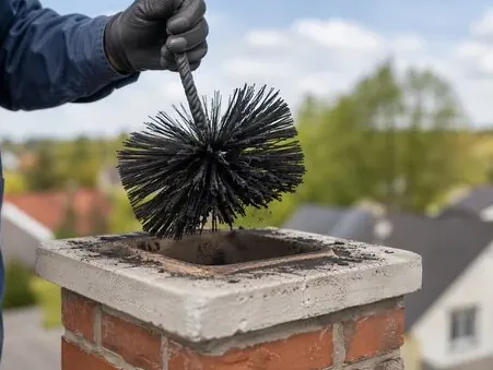 Brush lifted from a clay flue tile